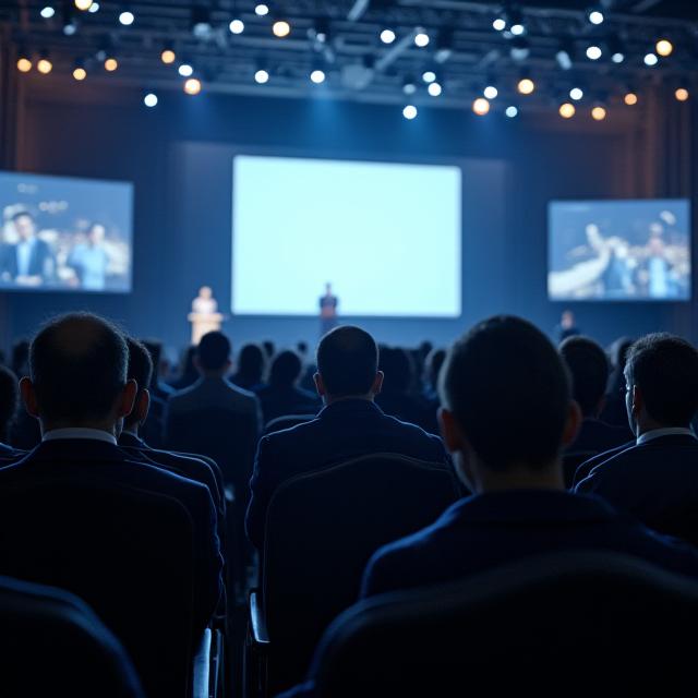 Conferencia de inversores, ambiente serio y profesional