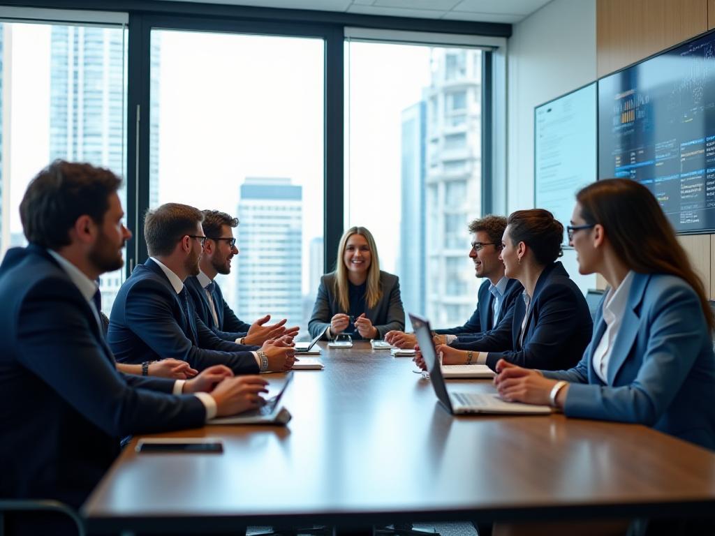 Grupo de ejecutivos conectando en un evento corporativo de Navigo Ascent